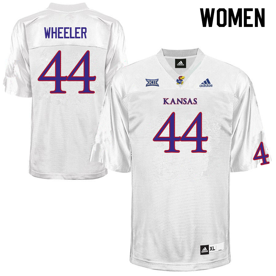 Women #44 Cornell Wheeler Kansas Jayhawks College Football Jerseys Sale-White - Click Image to Close